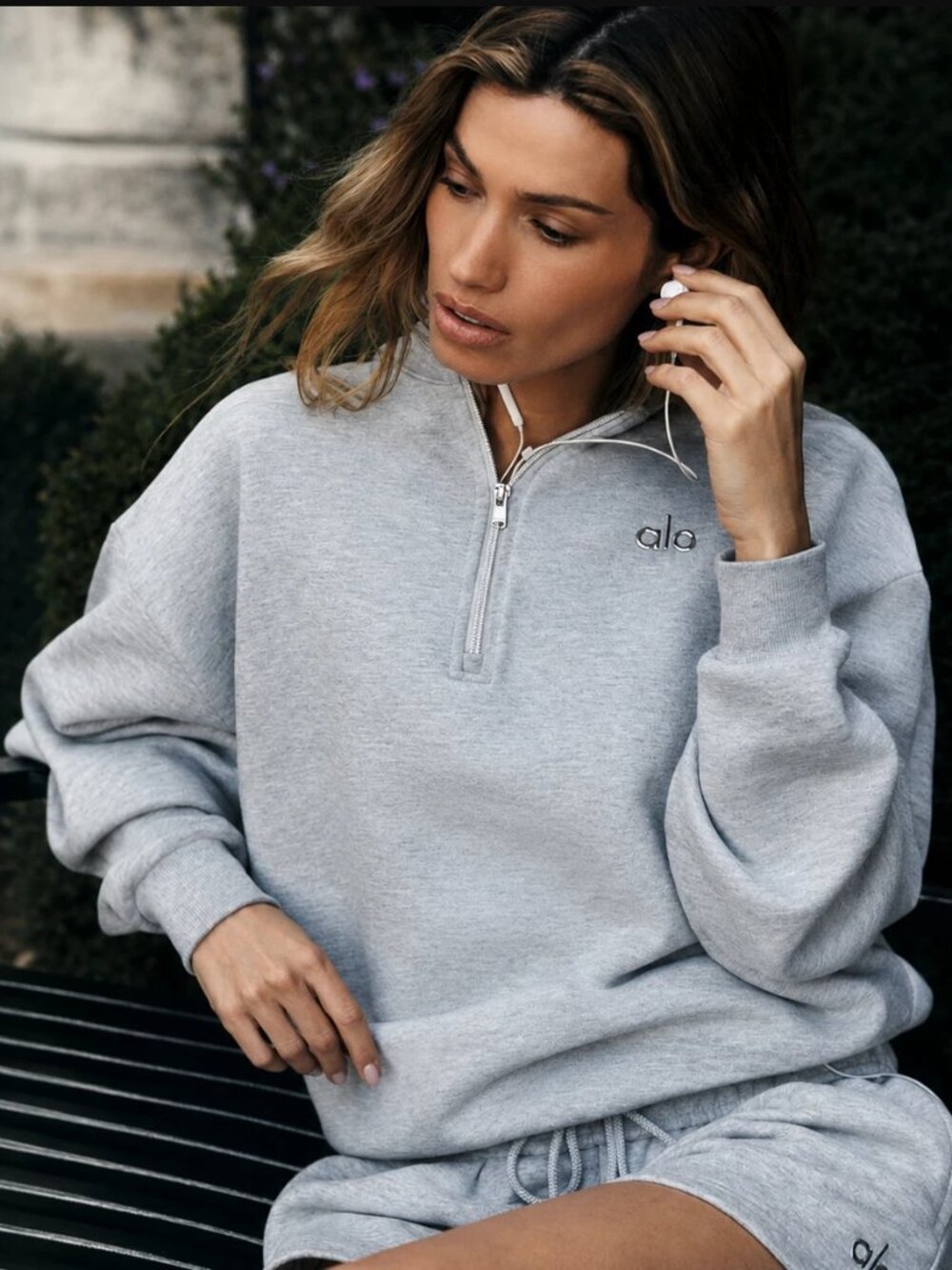 ALO Accolade Quarter-Zip Pullover Grey Multiple Sizes NWT - Picture 3 of 5